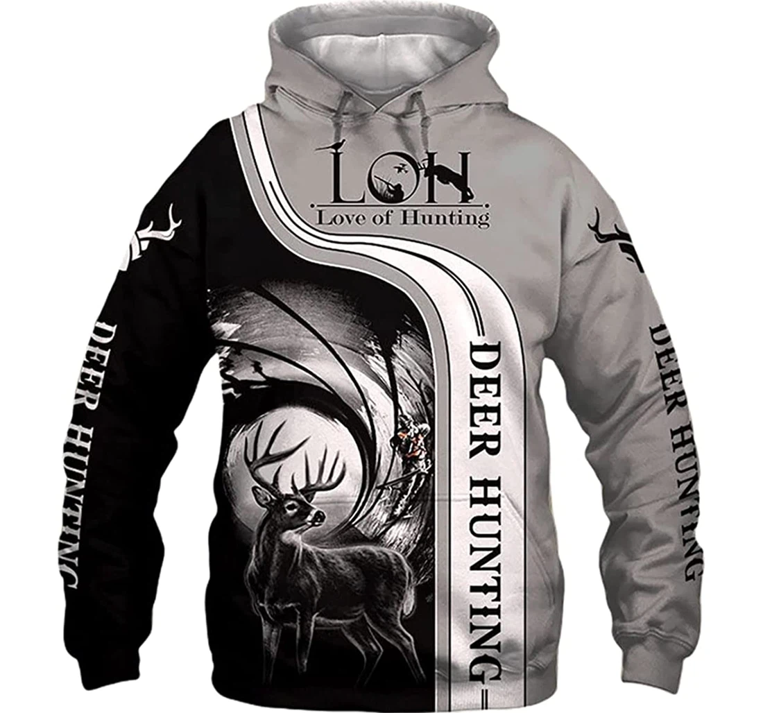 Deer Hunting - 3D Printed Pullover Hoodie