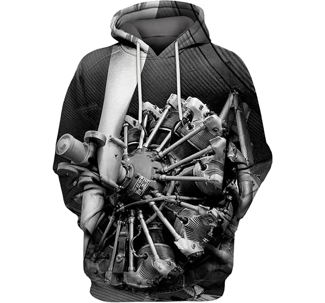 Engine Plane - 3D Printed Pullover Hoodie