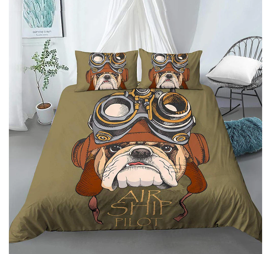 Personalized Bedding Set - Brown Animal Dog Included 1 Ultra Soft Duvet Cover or Quilt and 2 Lightweight Breathe Pillowcases