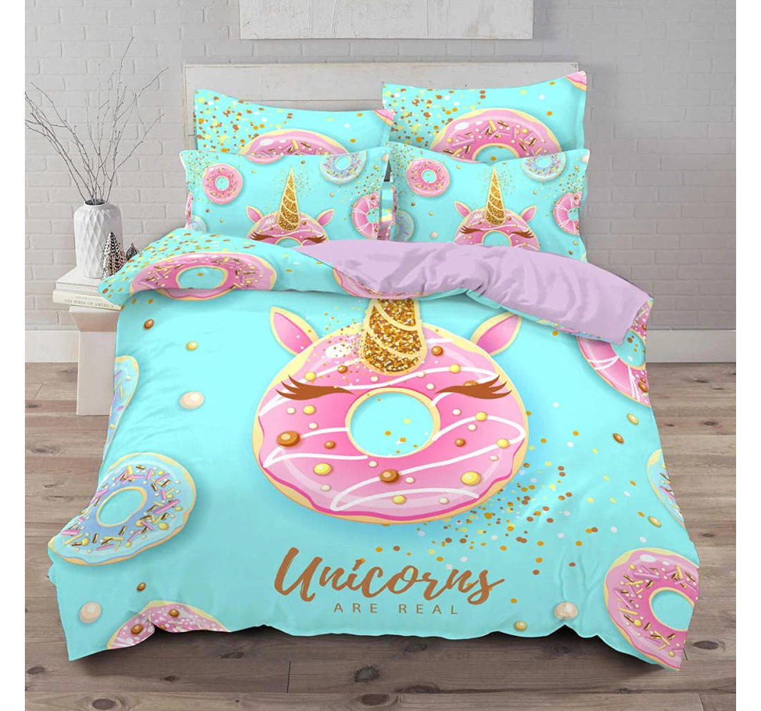 Personalized Bedding Set - Green Donut Included 1 Ultra Soft Duvet Cover or Quilt and 2 Lightweight Breathe Pillowcases