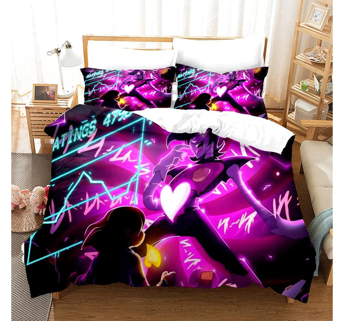 Bedding Set - Anime Character Pink Included 1 Ultra Soft Duvet Cover or Quilt and 2 Lightweight Breathe Pillowcases
