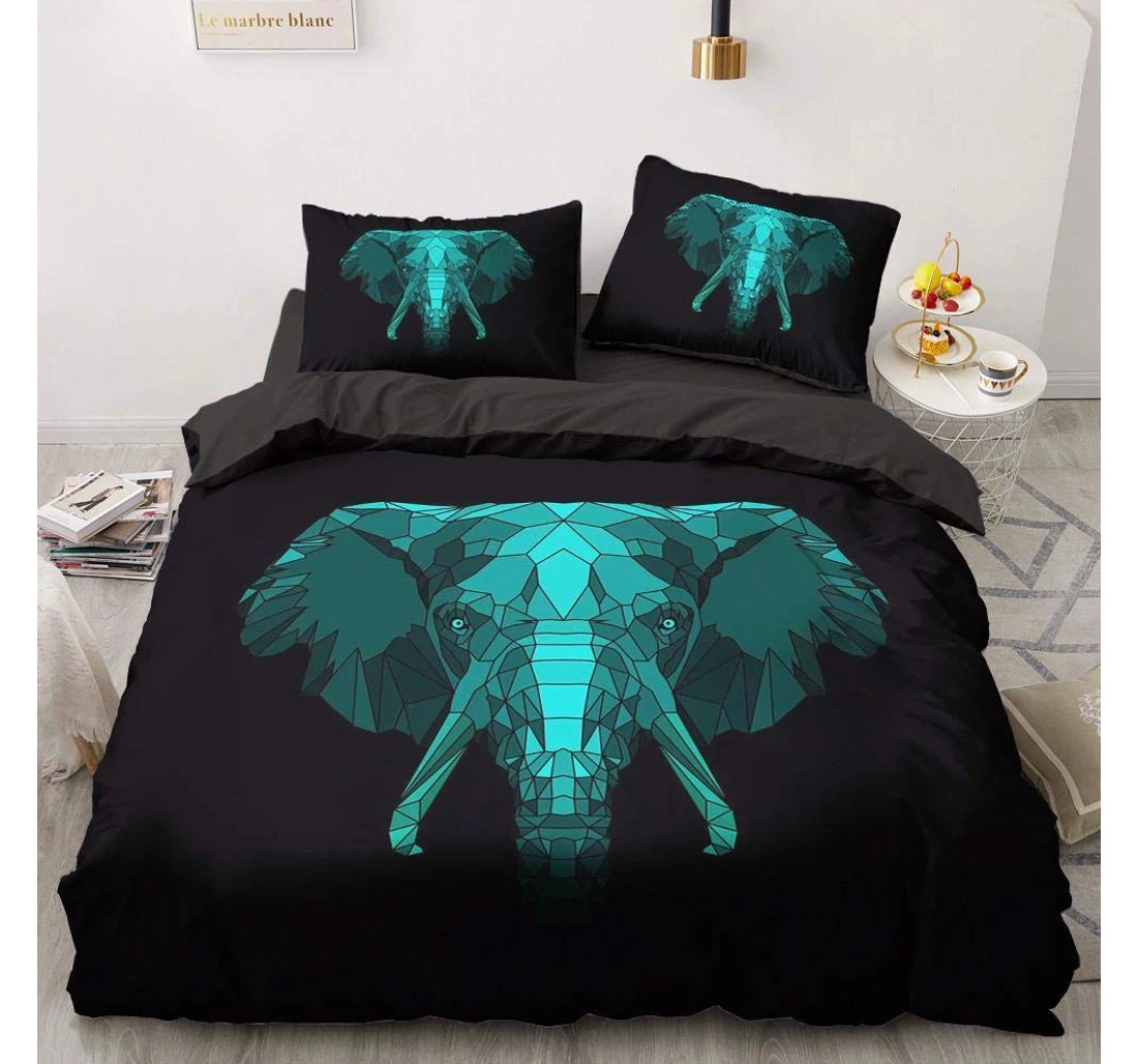 Bedding Set - Black Elephant Included 1 Ultra Soft Duvet Cover or Quilt and 2 Lightweight Breathe Pillowcases