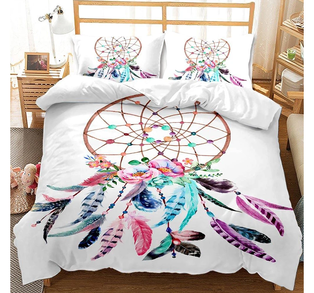 Personalized Bedding Set - White Dream Catcher Included 1 Ultra Soft Duvet Cover or Quilt and 2 Lightweight Breathe Pillowcases