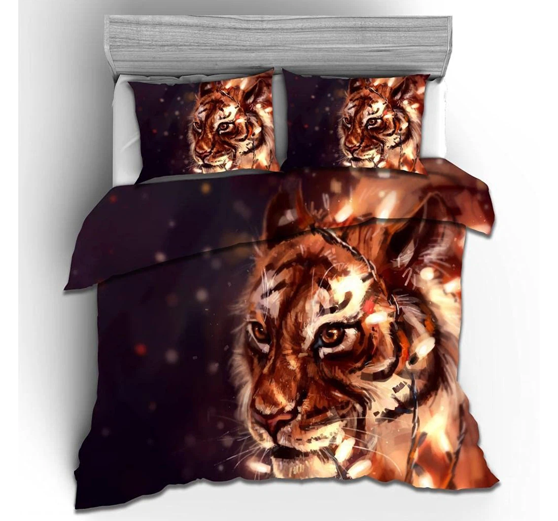 Personalized Bedding Set - Black Tiger Included 1 Ultra Soft Duvet Cover or Quilt and 2 Lightweight Breathe Pillowcases
