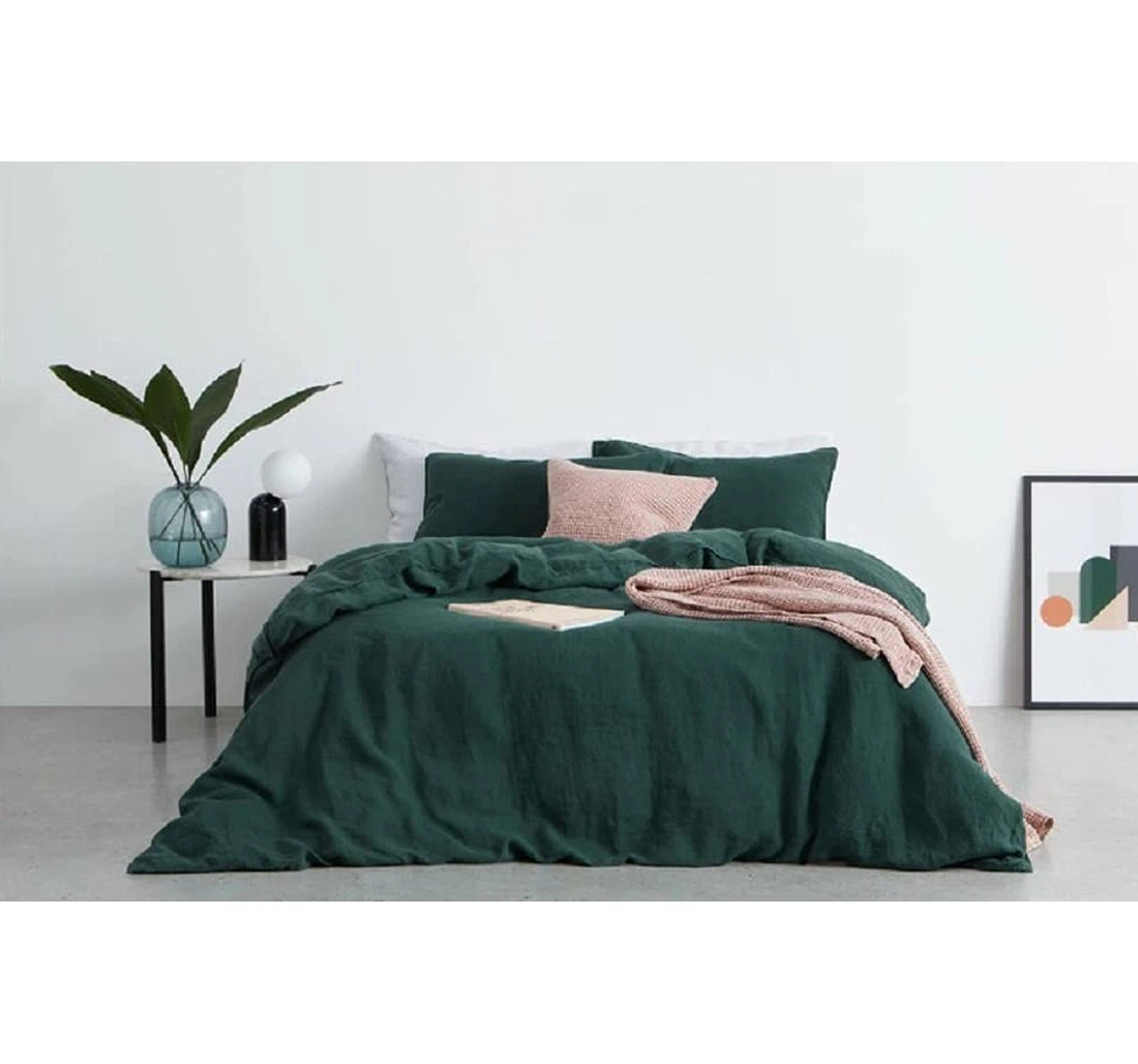 Personalized Bedding Set - Emerald Green Emerald Green Color Cotton Matching Emerald Green Emerald Green, Xl Included 1 Ultra Soft Duvet Cover or Quilt and 2 Lightweight Breathe Pillowcases