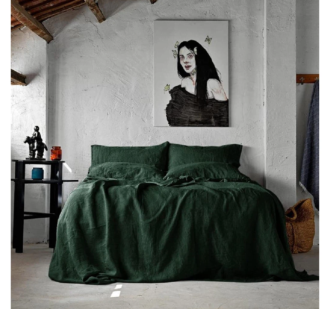 Personalized Bedding Set - Emerald Green Emerald Green Color Cotton Matching Emerald Green Included 1 Ultra Soft Duvet Cover or Quilt and 2 Lightweight Breathe Pillowcases