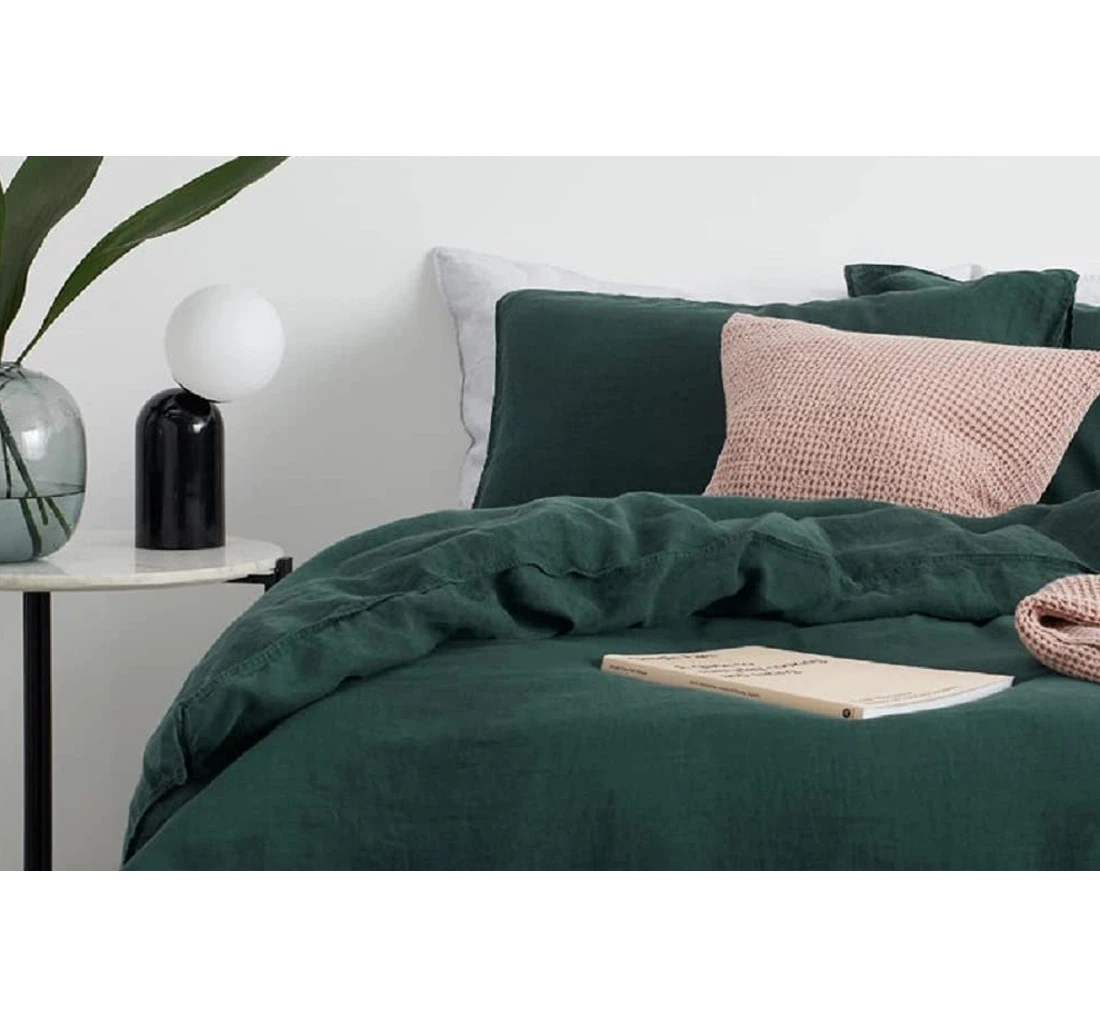 Personalized Bedding Set - Pcs Forest Green Bedding, Boho Cotton Green Cotton Included 1 Ultra Soft Duvet Cover or Quilt and 2 Lightweight Breathe Pillowcases