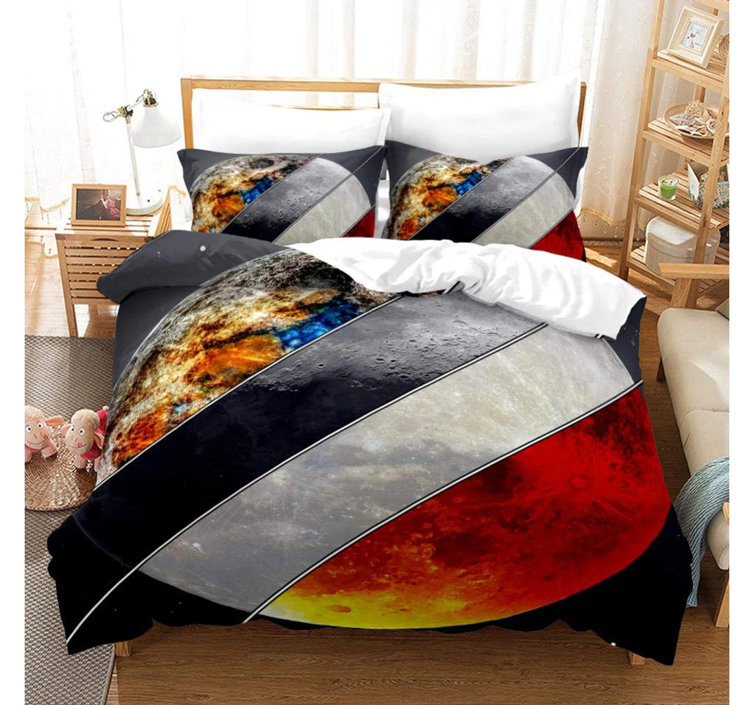 Bedding Set - Gray Planet Included 1 Ultra Soft Duvet Cover or Quilt and 2 Lightweight Breathe Pillowcases