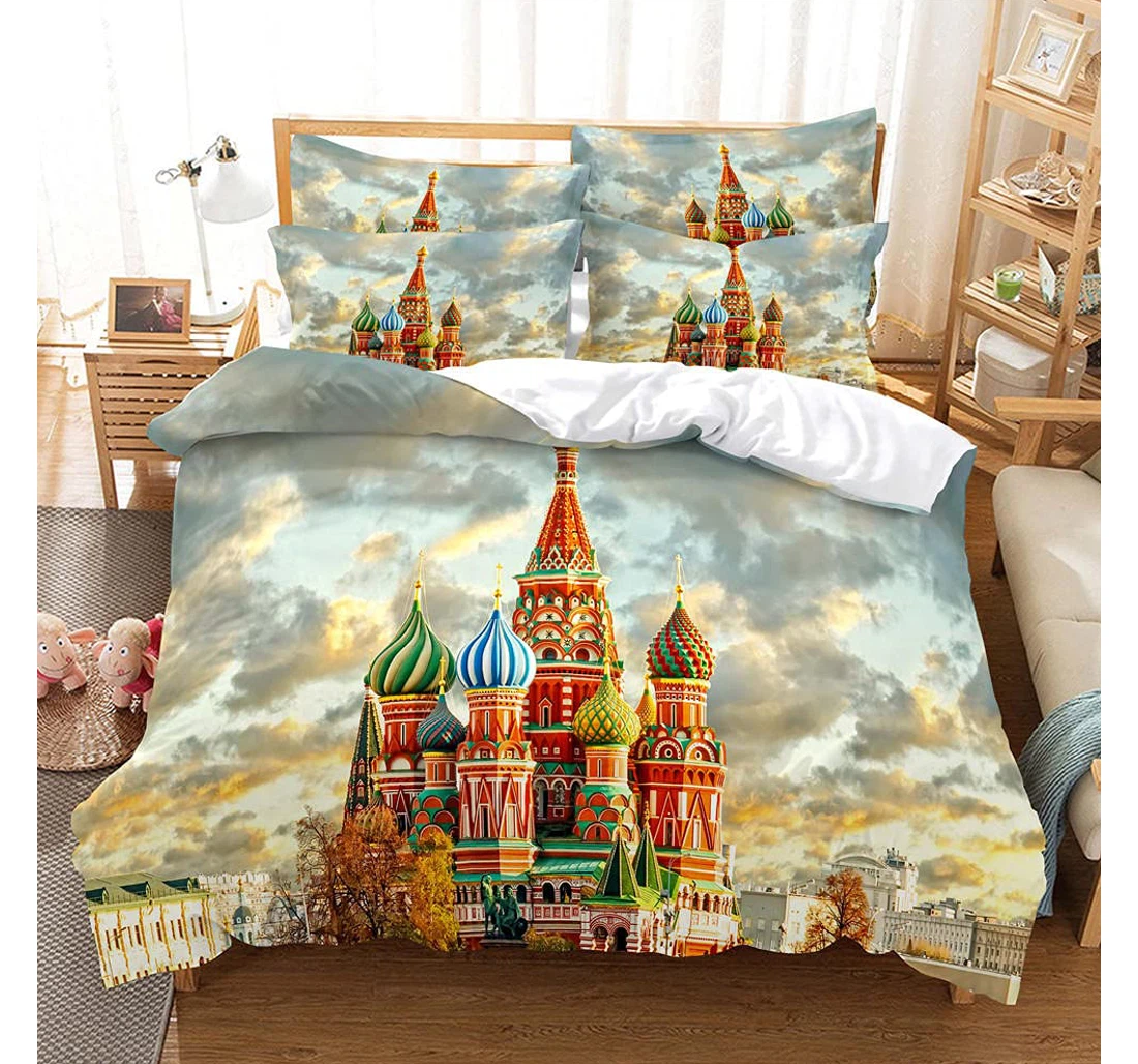 Personalized Bedding Set - Gray Castle Women Included 1 Ultra Soft Duvet Cover or Quilt and 2 Lightweight Breathe Pillowcases