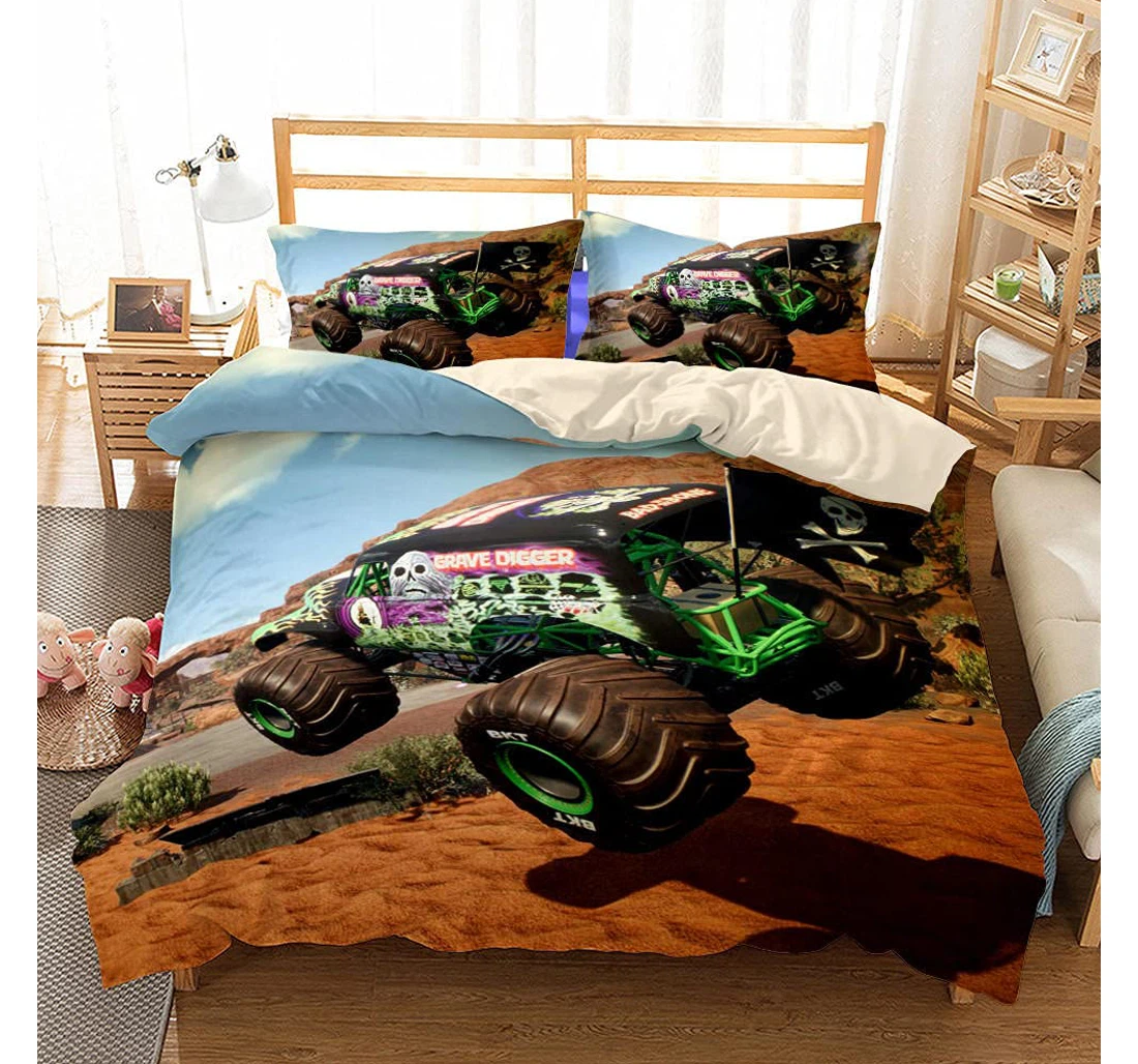 Personalized Bedding Set - Off-road Racing Included 1 Ultra Soft Duvet Cover or Quilt and 2 Lightweight Breathe Pillowcases