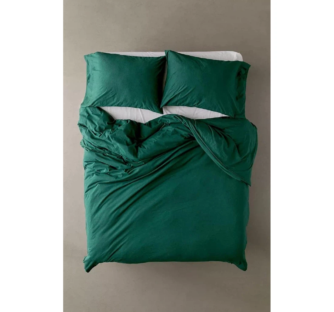 Personalized Bedding Set - Green Emerald Cotton Matching Emerald Green Green Xl Included 1 Ultra Soft Duvet Cover or Quilt and 2 Lightweight Breathe Pillowcases