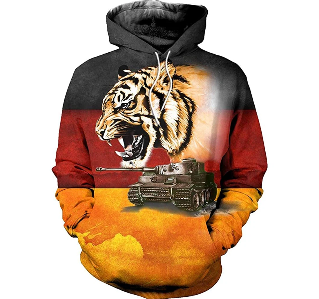 Personalized German Tiger Tank - 3D Printed Pullover Hoodie