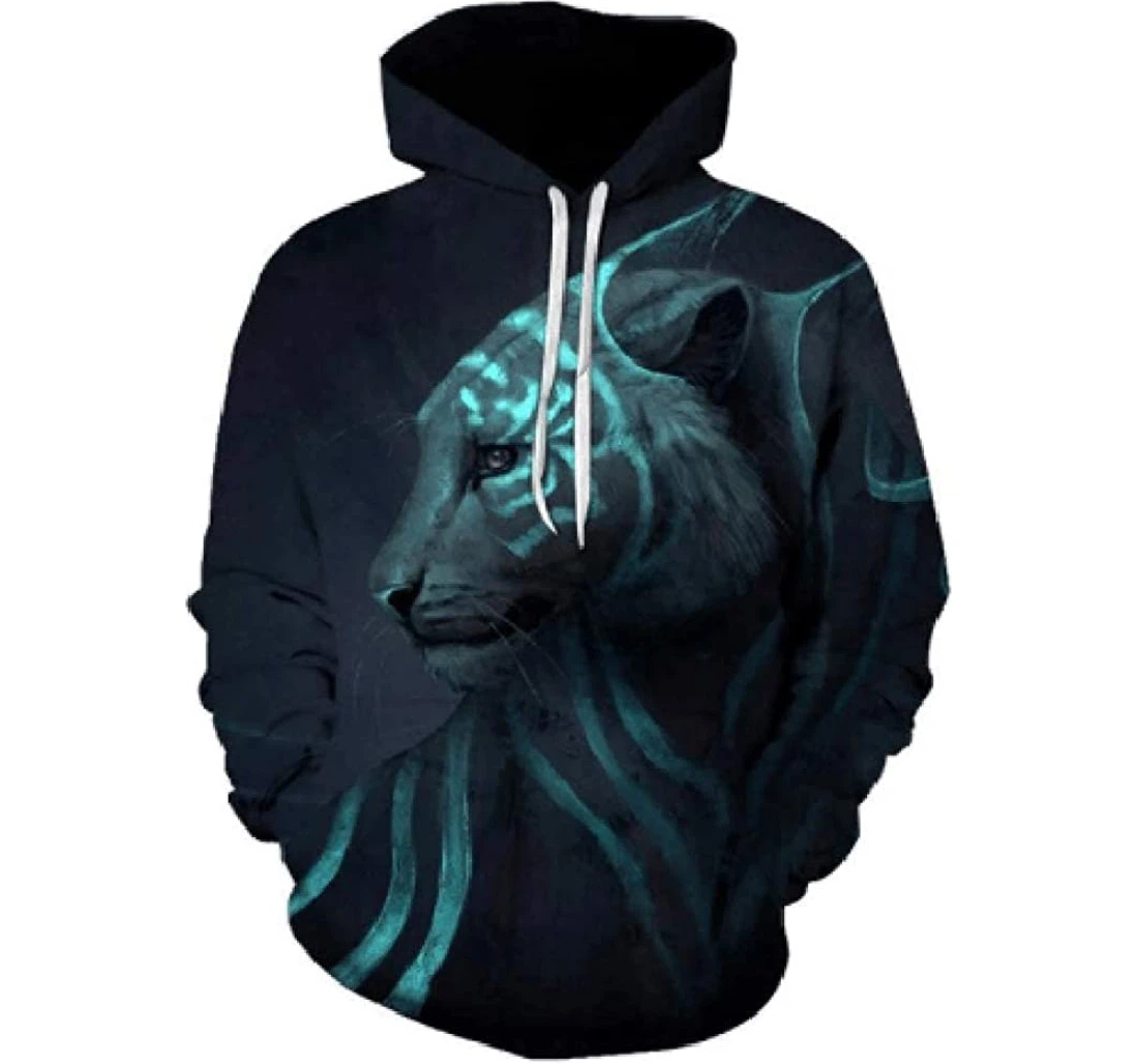 Tiger Green - 3D Printed Pullover Hoodie