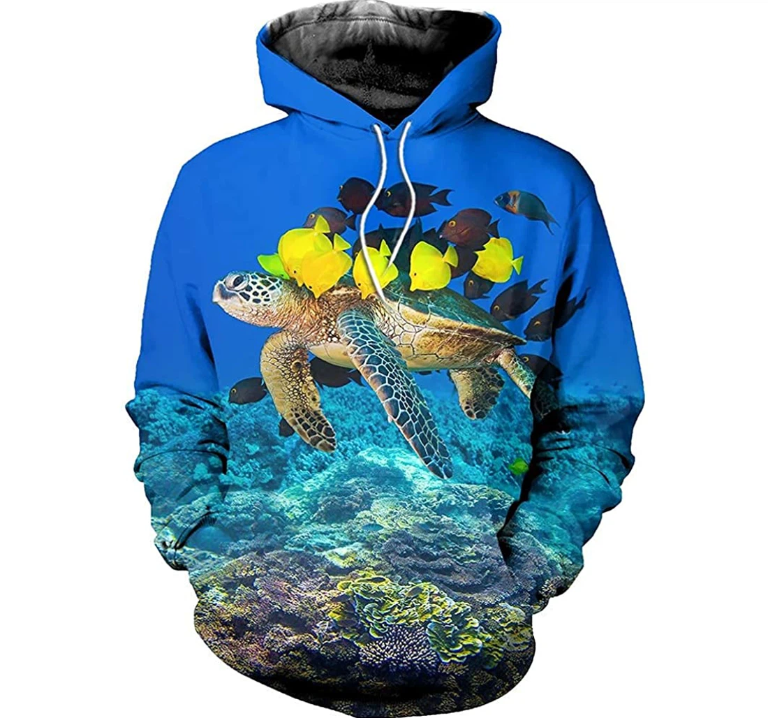 Turtle Fish - 3D Printed Pullover Hoodie