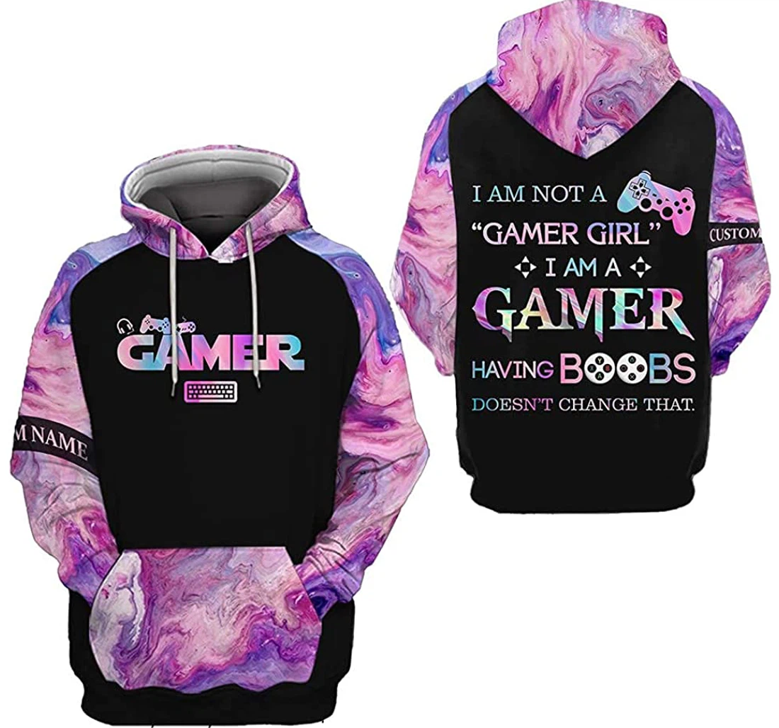 Personalized I Am Not A Gamer Girl Pink - 3D Printed Pullover Hoodie