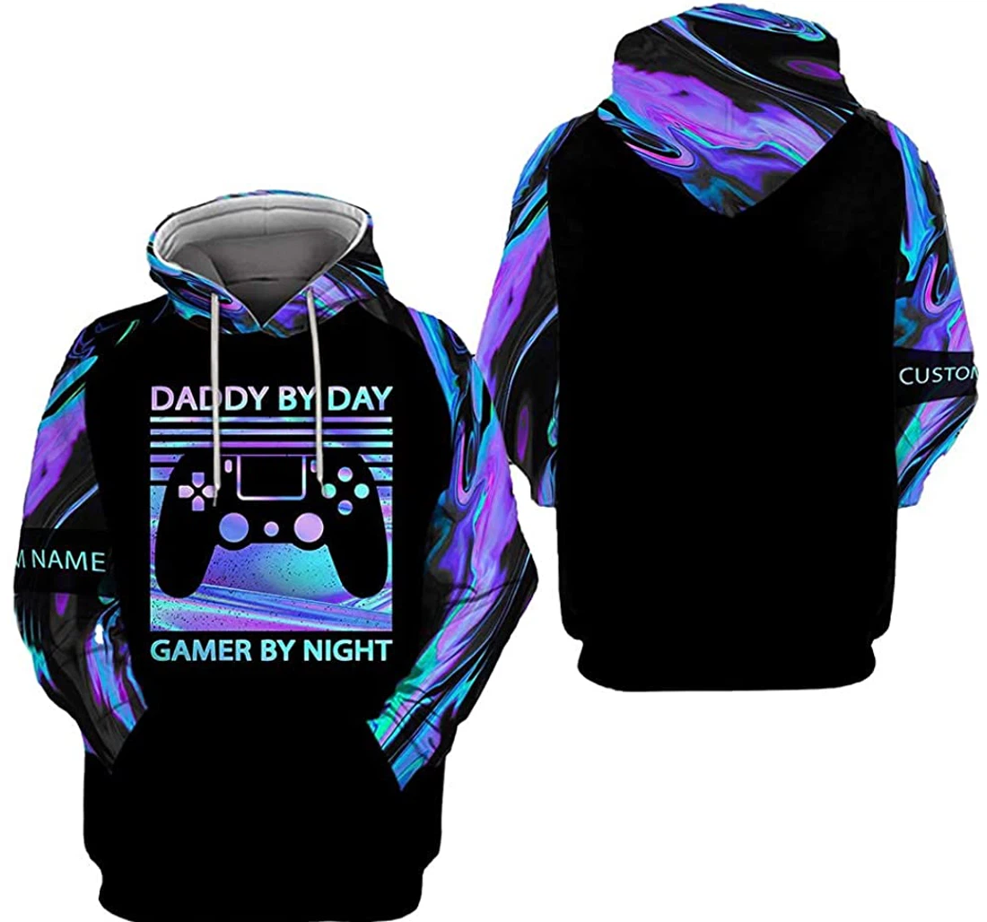 Personalized Daddy By Day Gamer By Night Father's Day - 3D Printed Pullover Hoodie