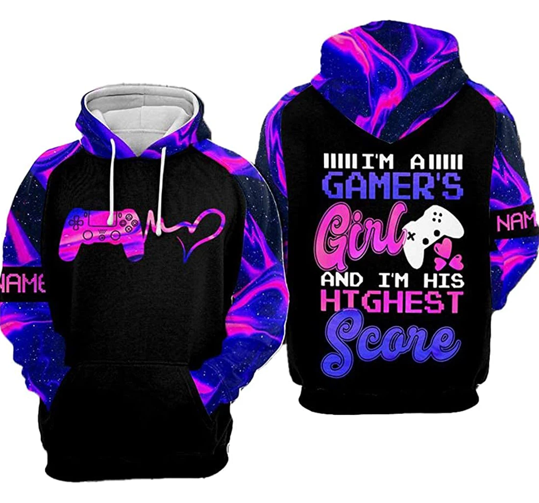 Personalized Holographic I'm A Gamer's Girl - 3D Printed Pullover Hoodie