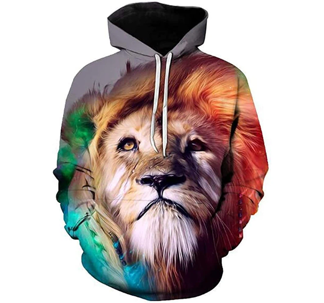 Personalized Green Red Lion - 3D Printed Pullover Hoodie