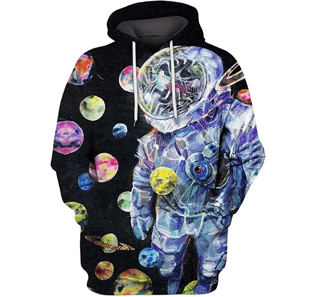 Astronaut Surrealist Outerspace - 3D Printed Pullover Hoodie