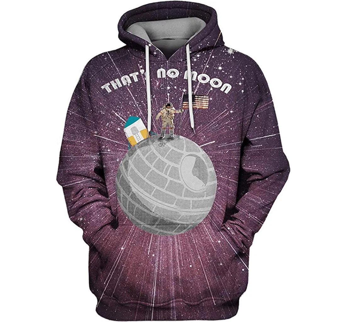 Astronaut Thats No Moon Outerspace - 3D Printed Pullover Hoodie