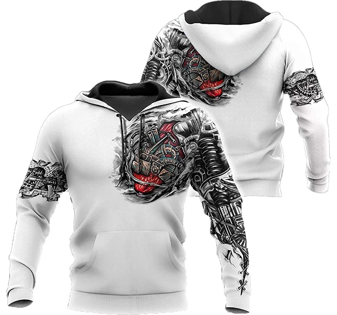 Mechanic Tattoos - 3D Printed Pullover Hoodie