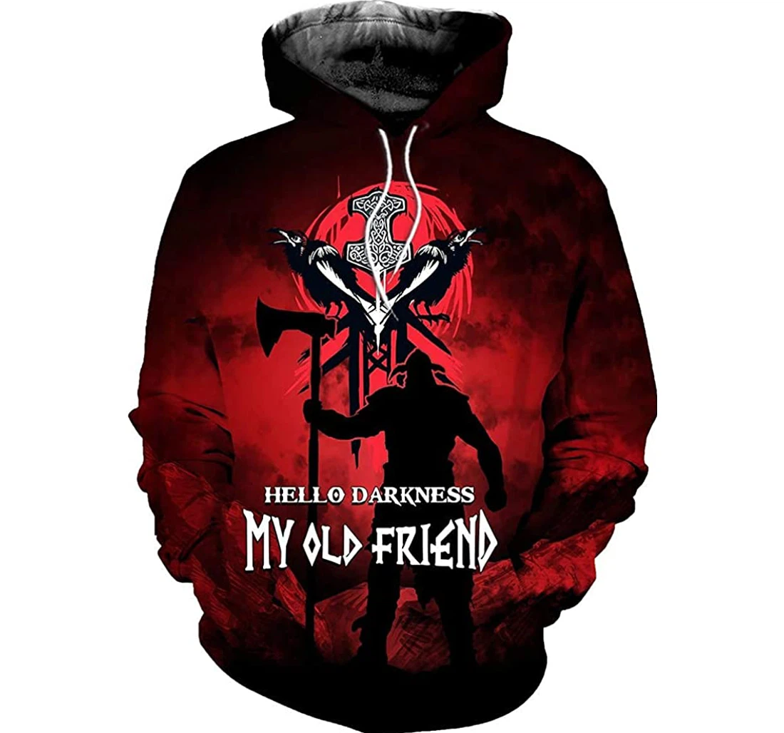 Viking Hammer Raven Sword - 3D Printed Pullover Hoodie