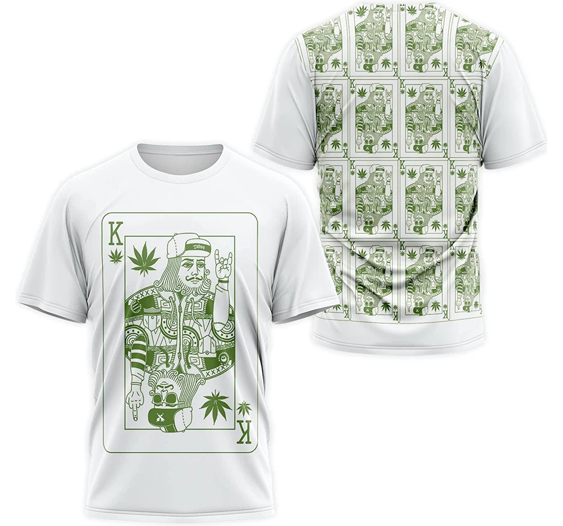 T-Shirt, Hoodie - Playing Card The King Cannabis 3D Printed