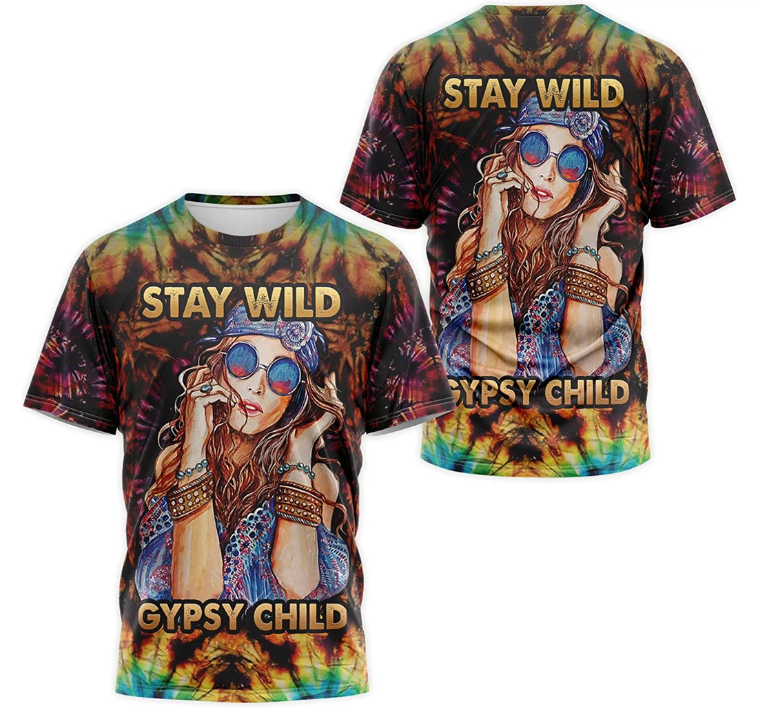 T-Shirt, Hoodie - Tie Dye Stay Wild Gypsy Child Girl 3D Printed