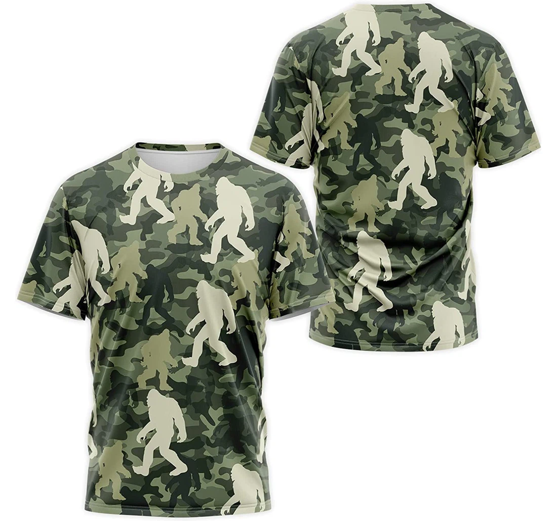 T-Shirt, Hoodie - Bigfoot Green Camo 3D Printed