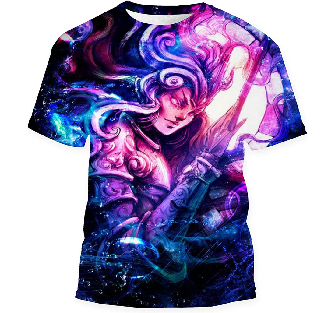 Sea Queen Surrounded By Jellyfish Bubbles - 3D Printed T-shirt, Long Sleeves Shirt