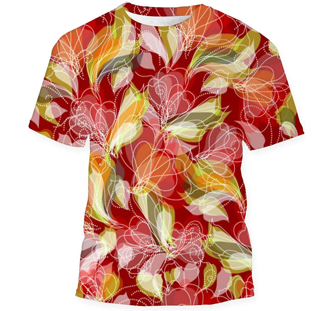 Floral - 3D Printed T-shirt, Long Sleeves Shirt