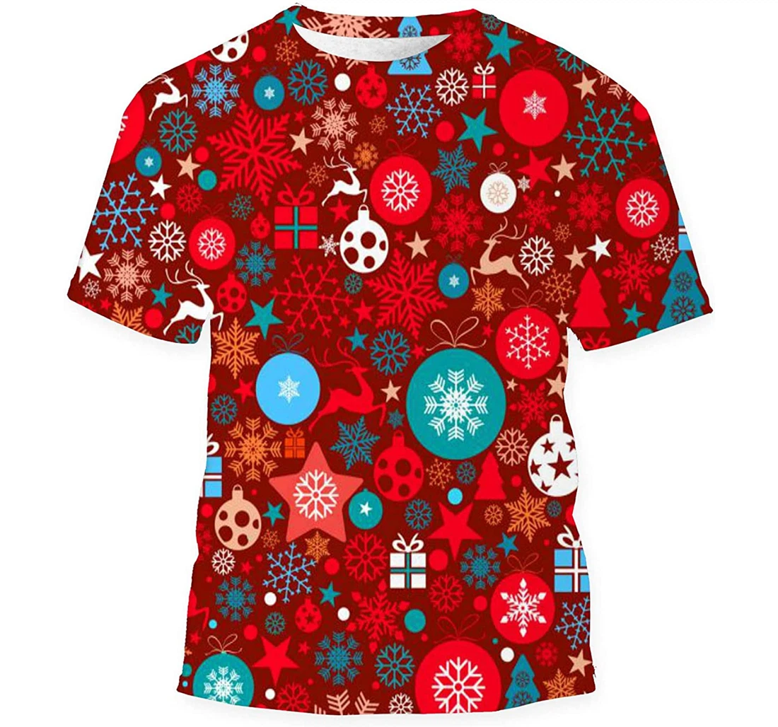 Christmas Background Tiling Great Choice - 3D Printed T-shirt, Long Sleeves Shirt