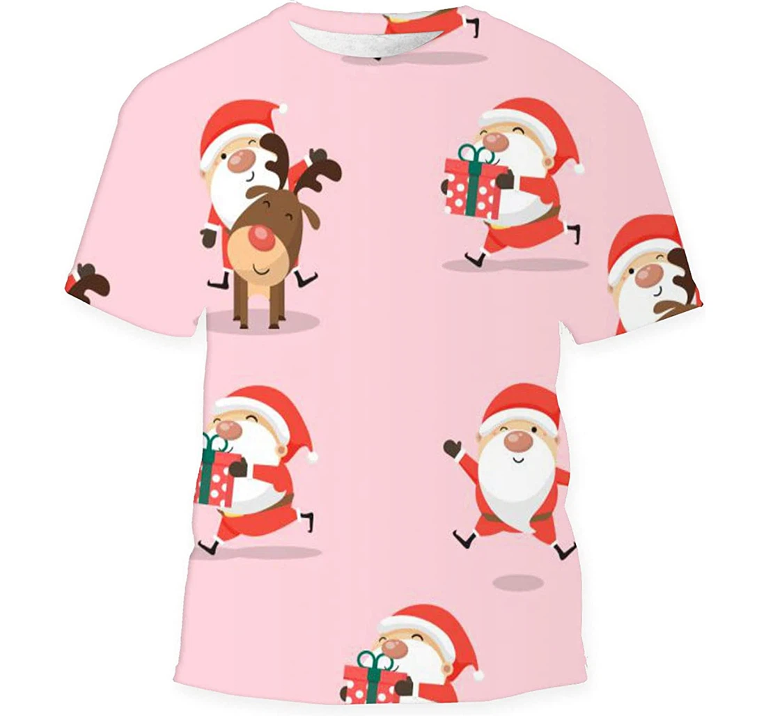 Merry Christmas Cartoon Santa Claus - 3D Printed T-shirt, Long Sleeves Shirt