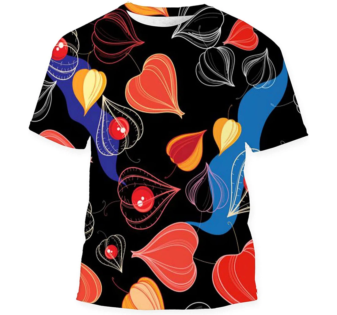 Bright Physalis On - 3D Printed T-shirt, Long Sleeves Shirt