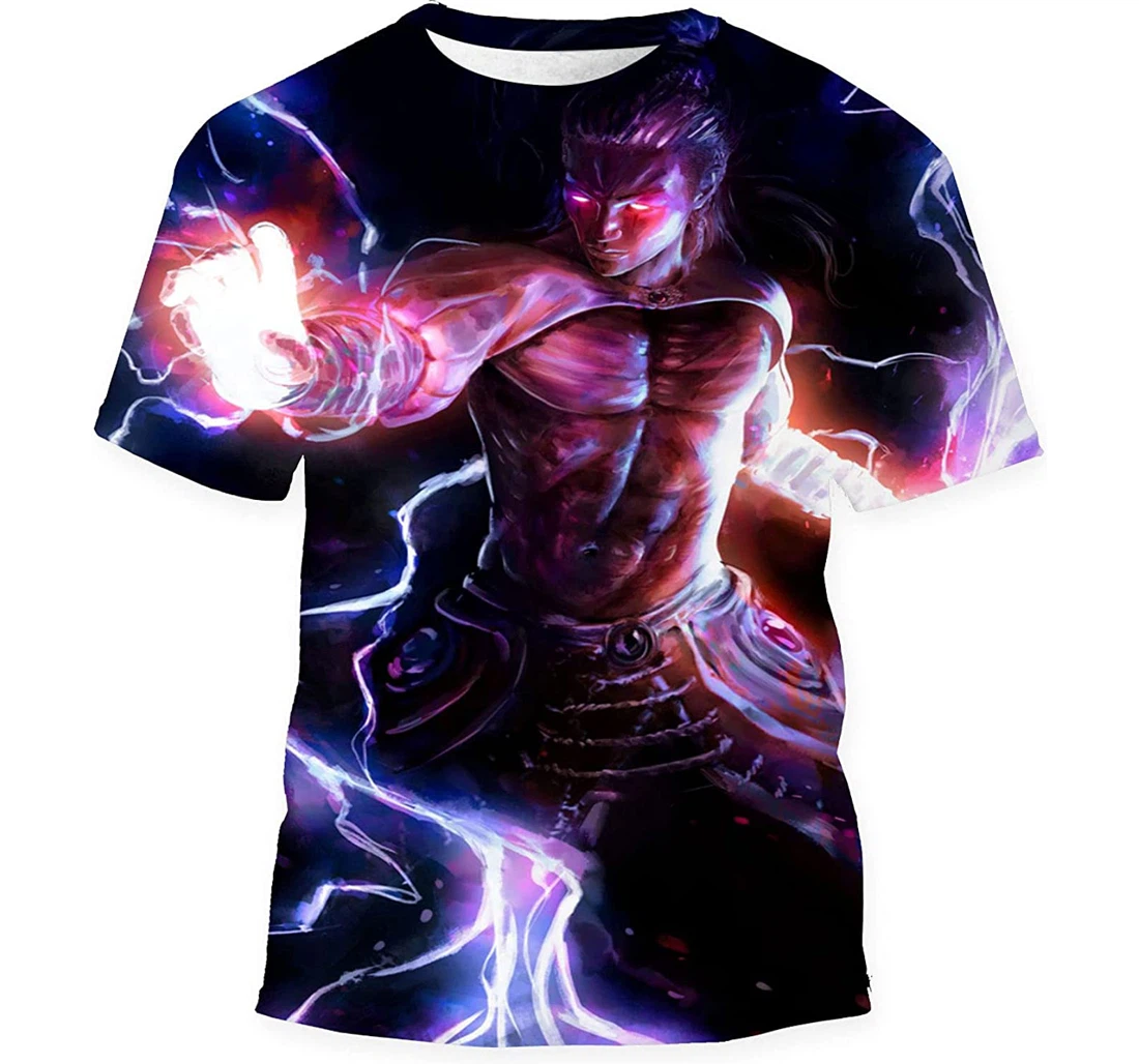 Powerful Handsome Male Magician Glowing Eyes - 3D Printed T-shirt, Long Sleeves Shirt