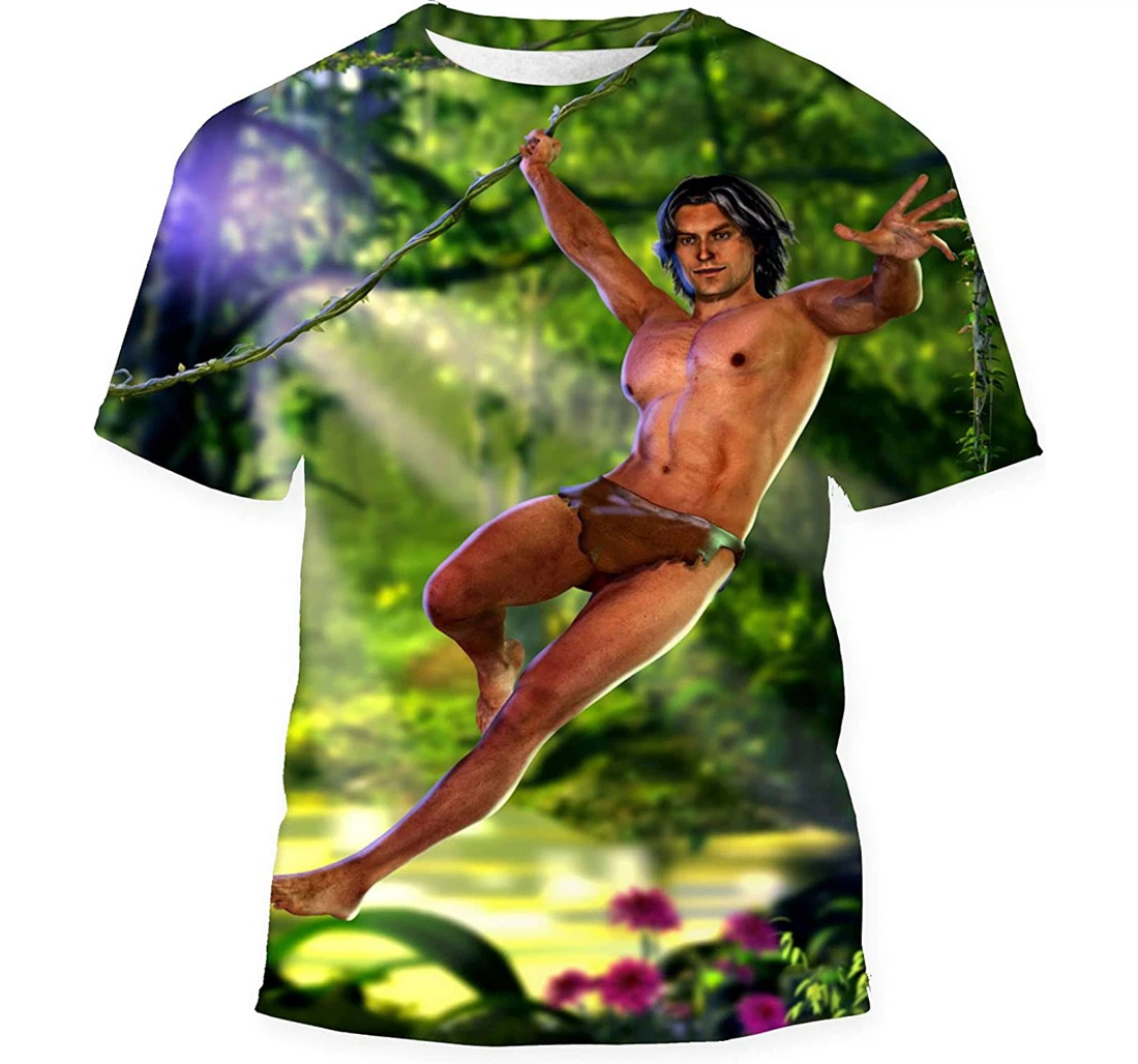 Legend Apeman Tarzan King Jungle Swinging - 3D Printed T-shirt, Long Sleeves Shirt