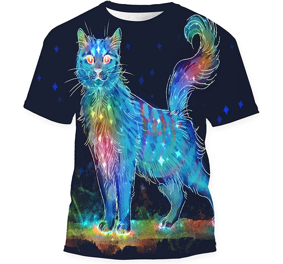 Magic Cat Standing - 3D Printed T-shirt, Long Sleeves Shirt