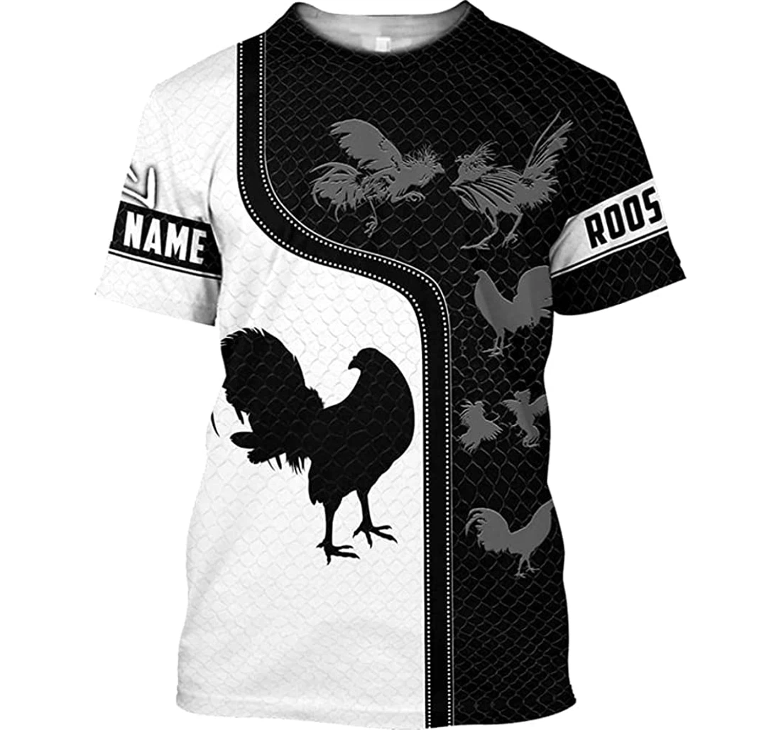 Personalized Name Rooster Chicken & White Pattern Included - 3D Printed Pullover Hoodie