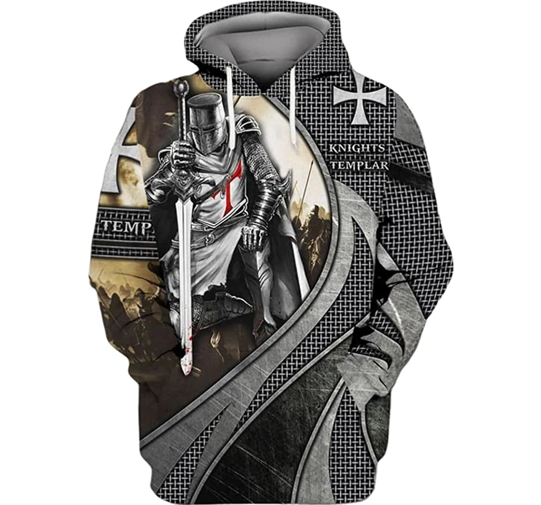 Knight Templar With Armor Included - 3D Printed Pullover Hoodie