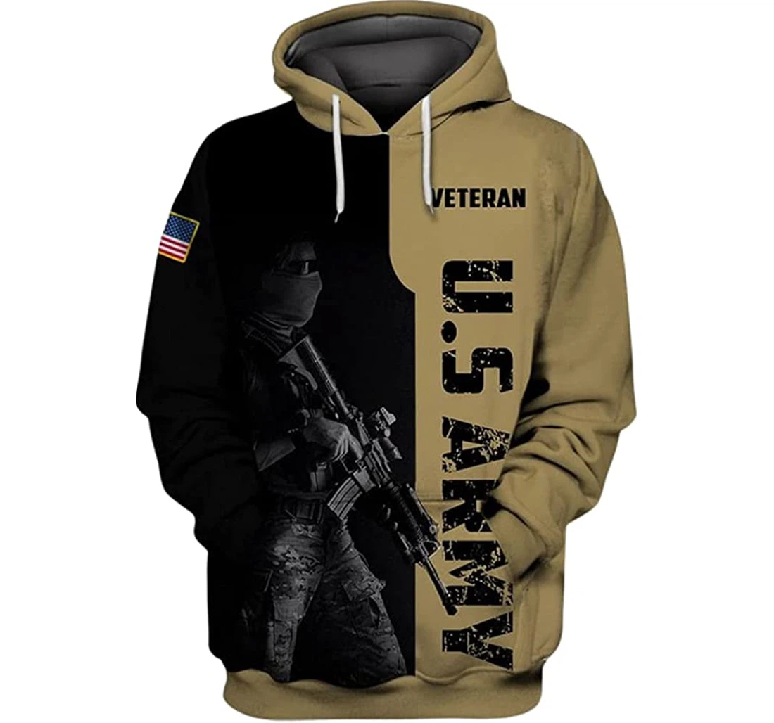 U.s Army Veteran Us Flag 7 Included - 3D Printed Pullover Hoodie