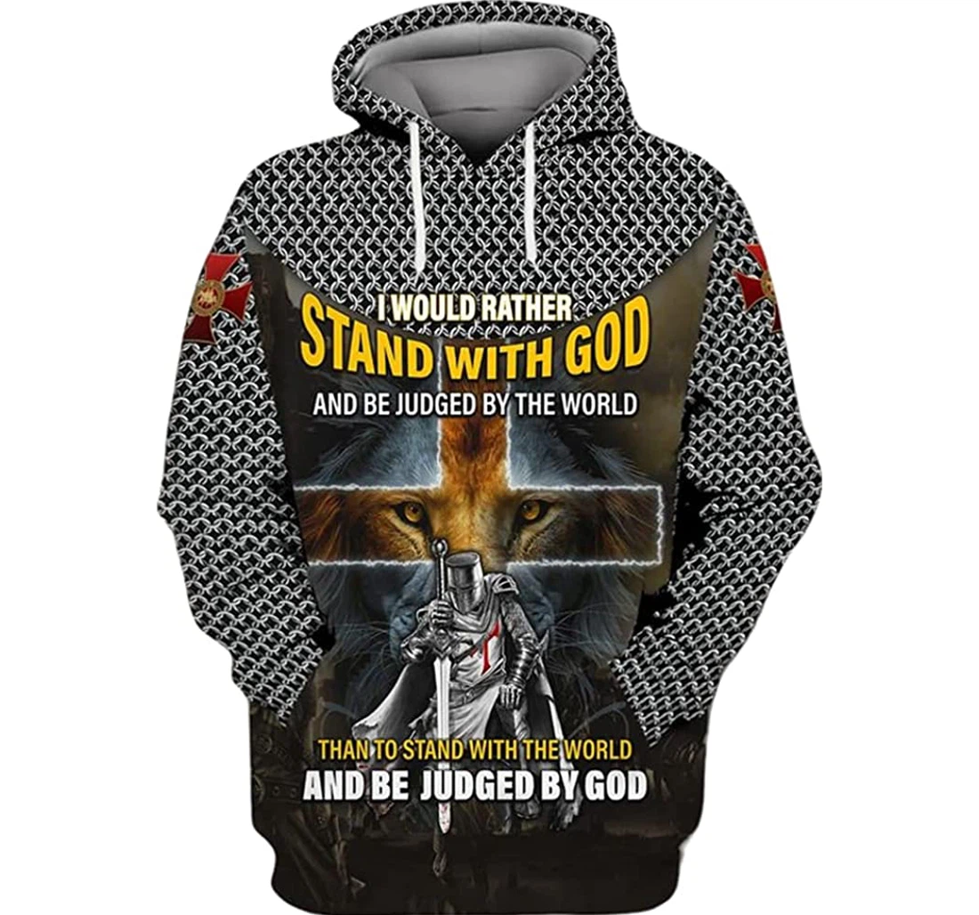 I Would Rather Stand With God Be Judged By The World Included - 3D Printed Pullover Hoodie