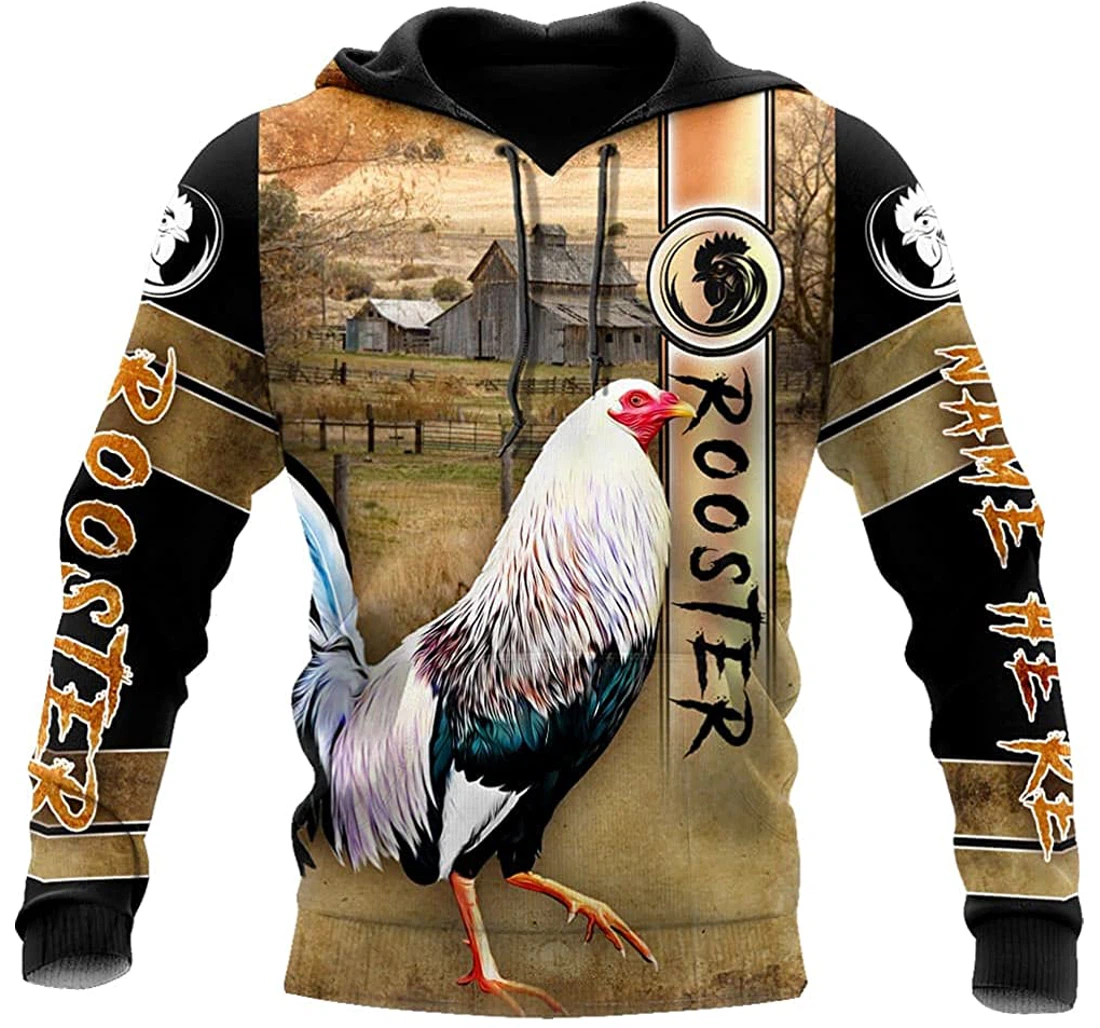 Personalized Name Mexican Rooster Farm Chicken Art 1 Unisex Included - 3D Printed Pullover Hoodie