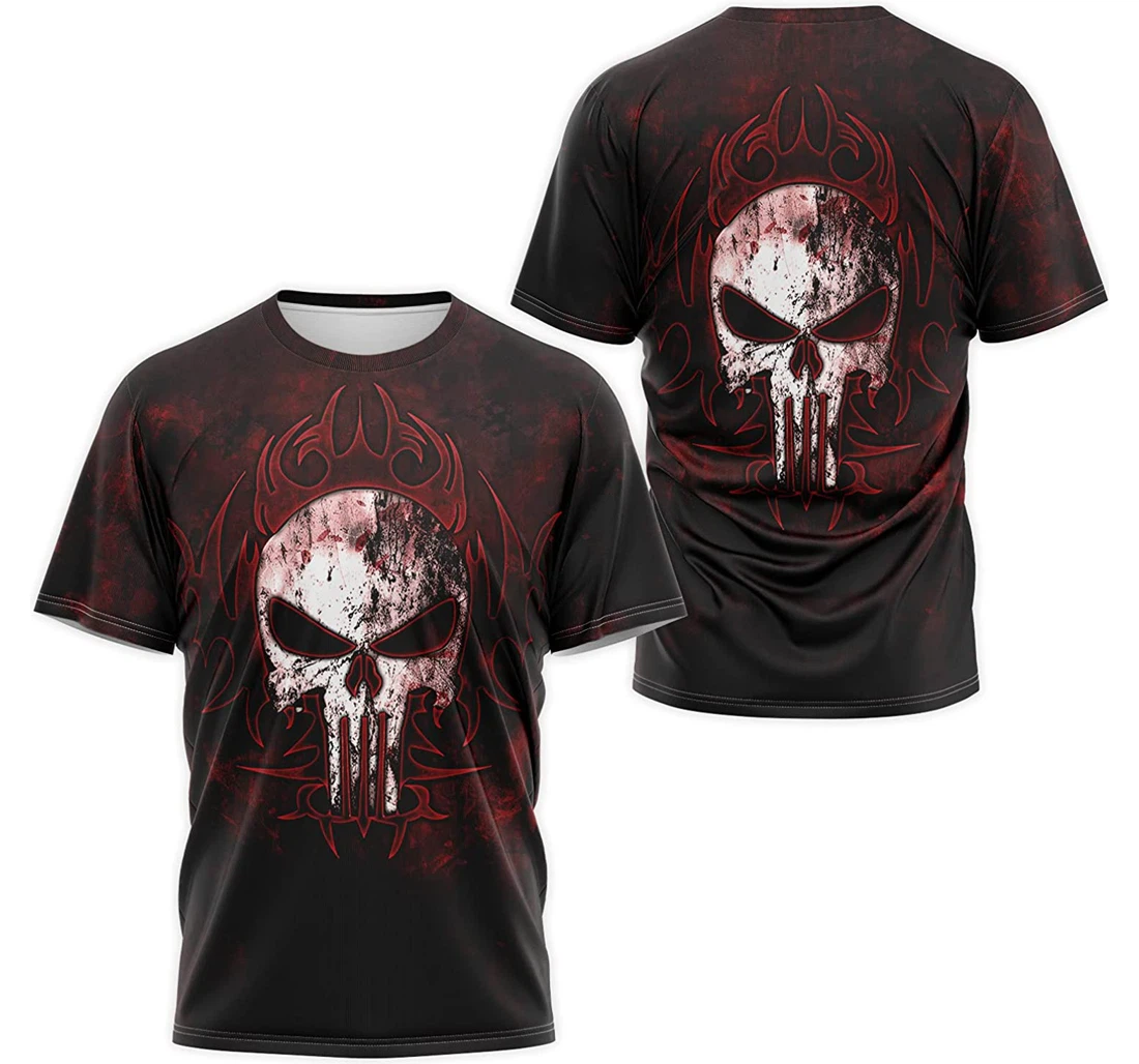 T-Shirt, Hoodie - Skull Red Smoke 3D Printed