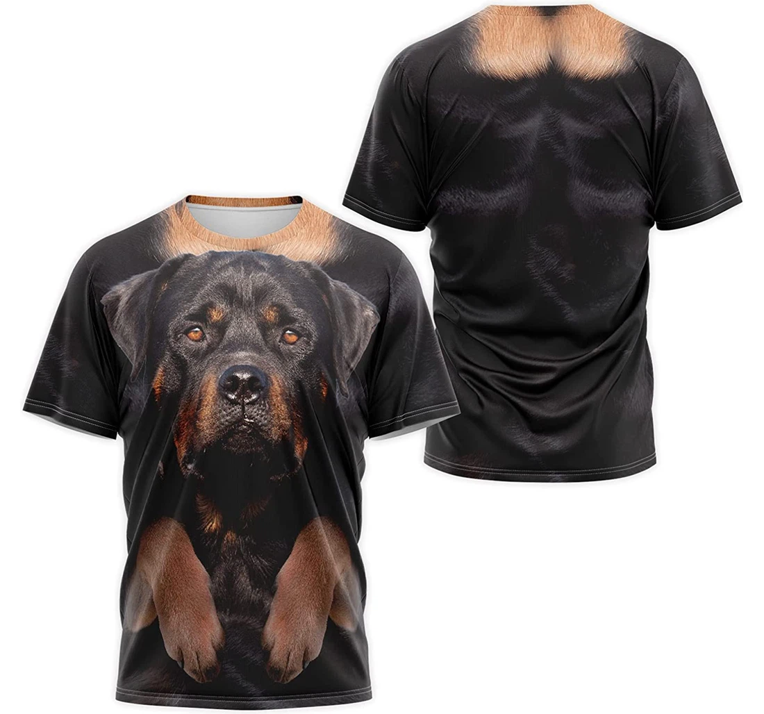 T-Shirt, Hoodie - Rottweiler Dog Face Hair 3D Printed