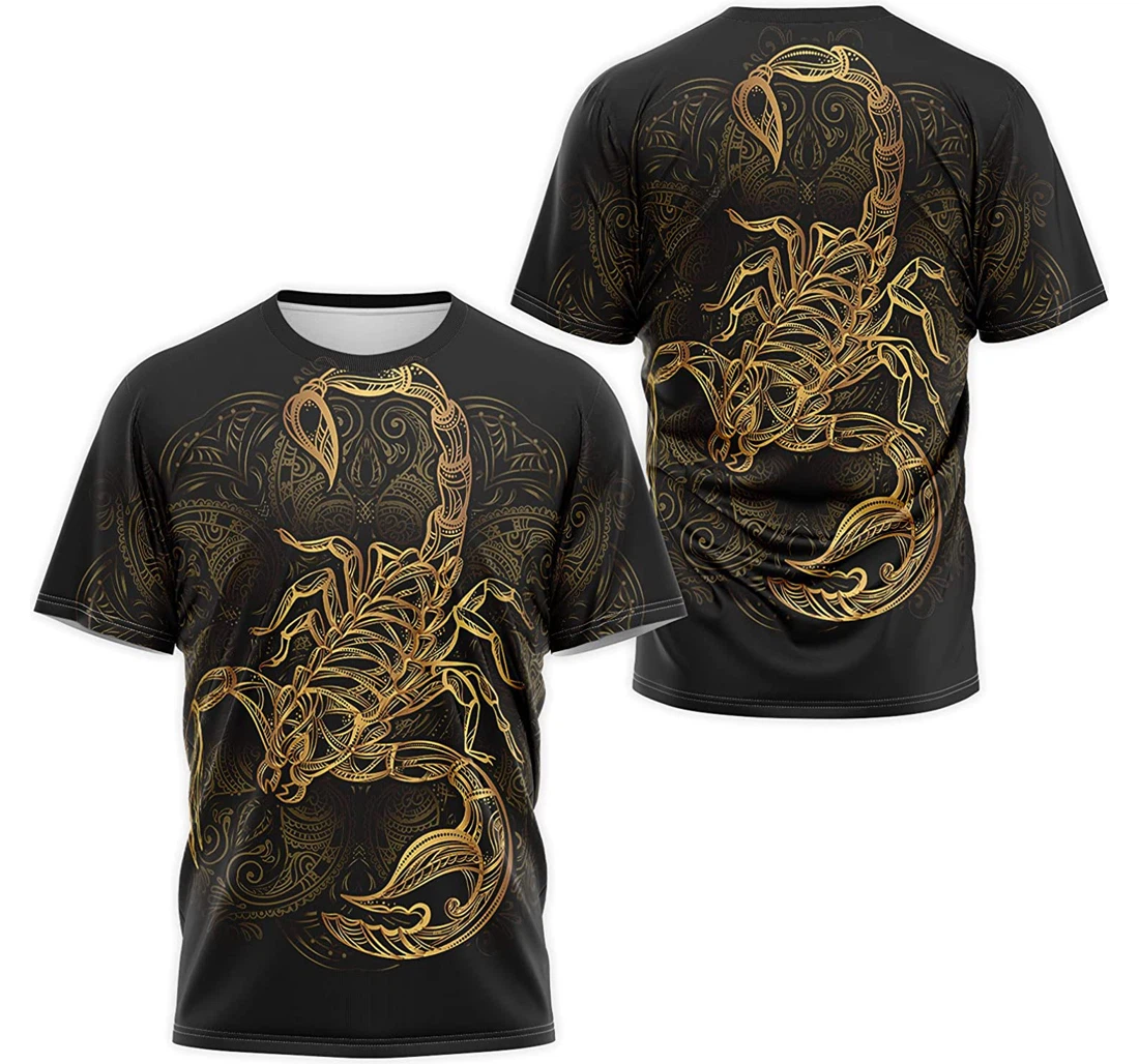 T-Shirt, Hoodie - Golden Scorpion Mandala 3D Printed