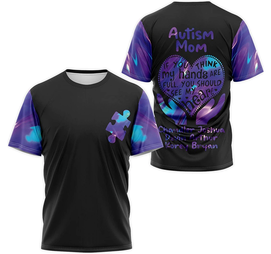 T-Shirt, Hoodie - Custom Name Autism Mom If You Think My Hands 3D Printed