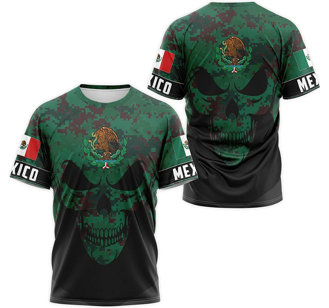 T-Shirt, Hoodie - Mexican Army Skull Camo 3D Printed