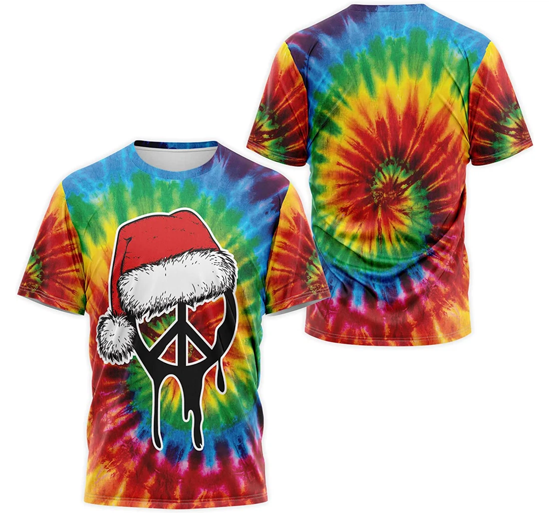 T-Shirt, Hoodie - Tie Dye Hippie Christmas 3D Printed