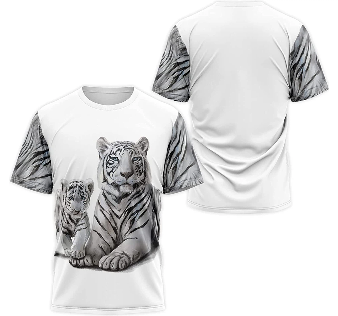 T-Shirt, Hoodie - White Tiger Mom Son 3D Printed