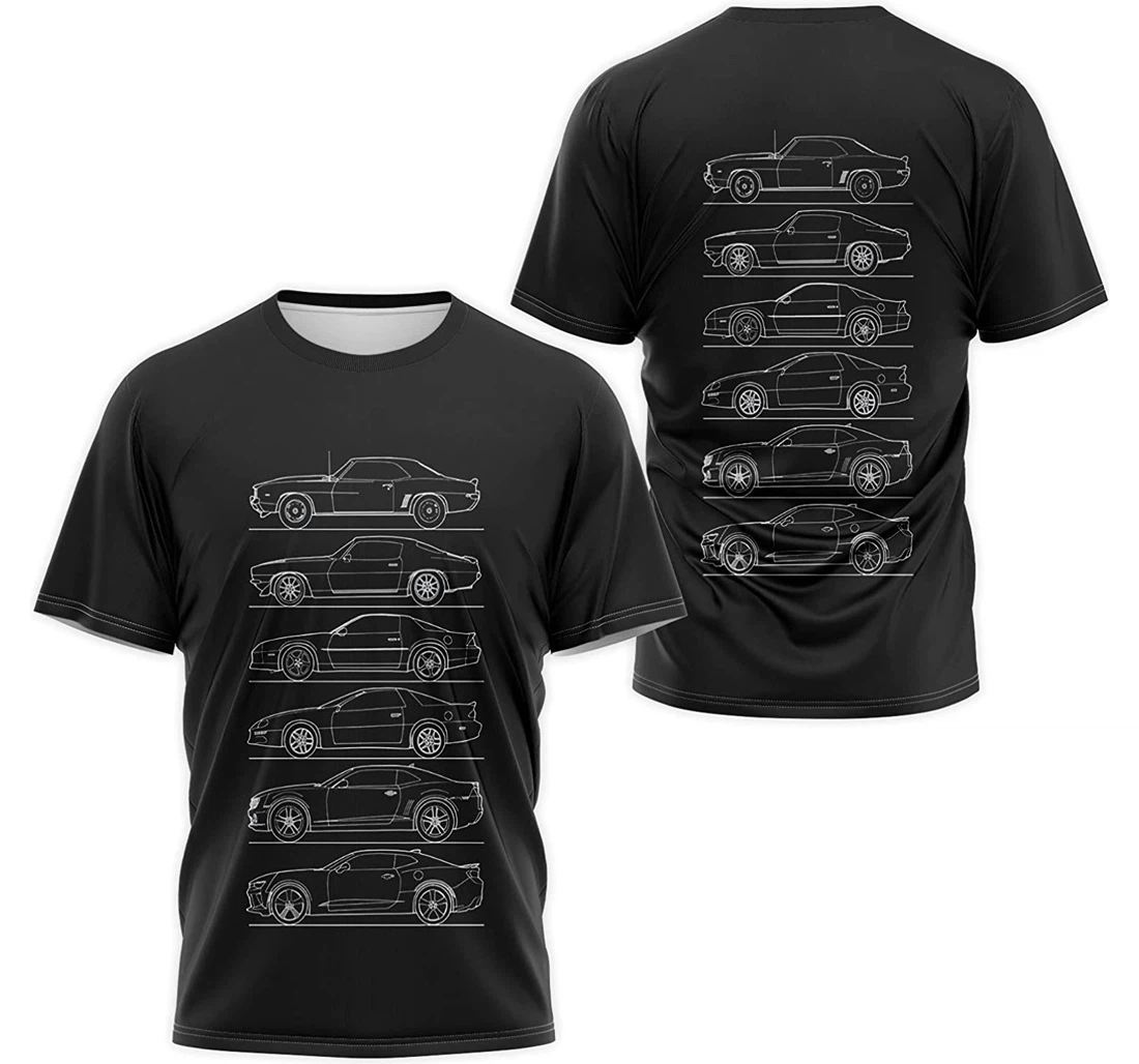 T-Shirt, Hoodie - Six Camar Car 3D Printed